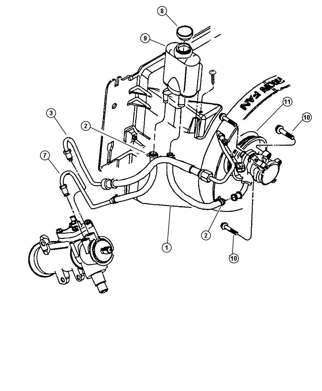 68153950AC - Jeep Reservoir. Power steering fluid. Pump ...