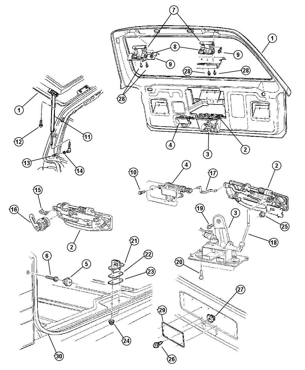 04658677 - Jeep Clip. Latch link. Inside remote, left, mounting. Power ...