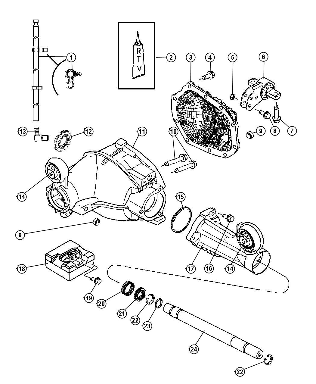 2005 Jeep Grand Cherokee Tube. Axle housing. Right. Ltd ...