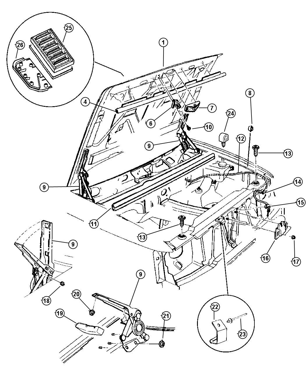 55076109 - Jeep Cable. Hood lock release | Jeep Parts Overstock ...