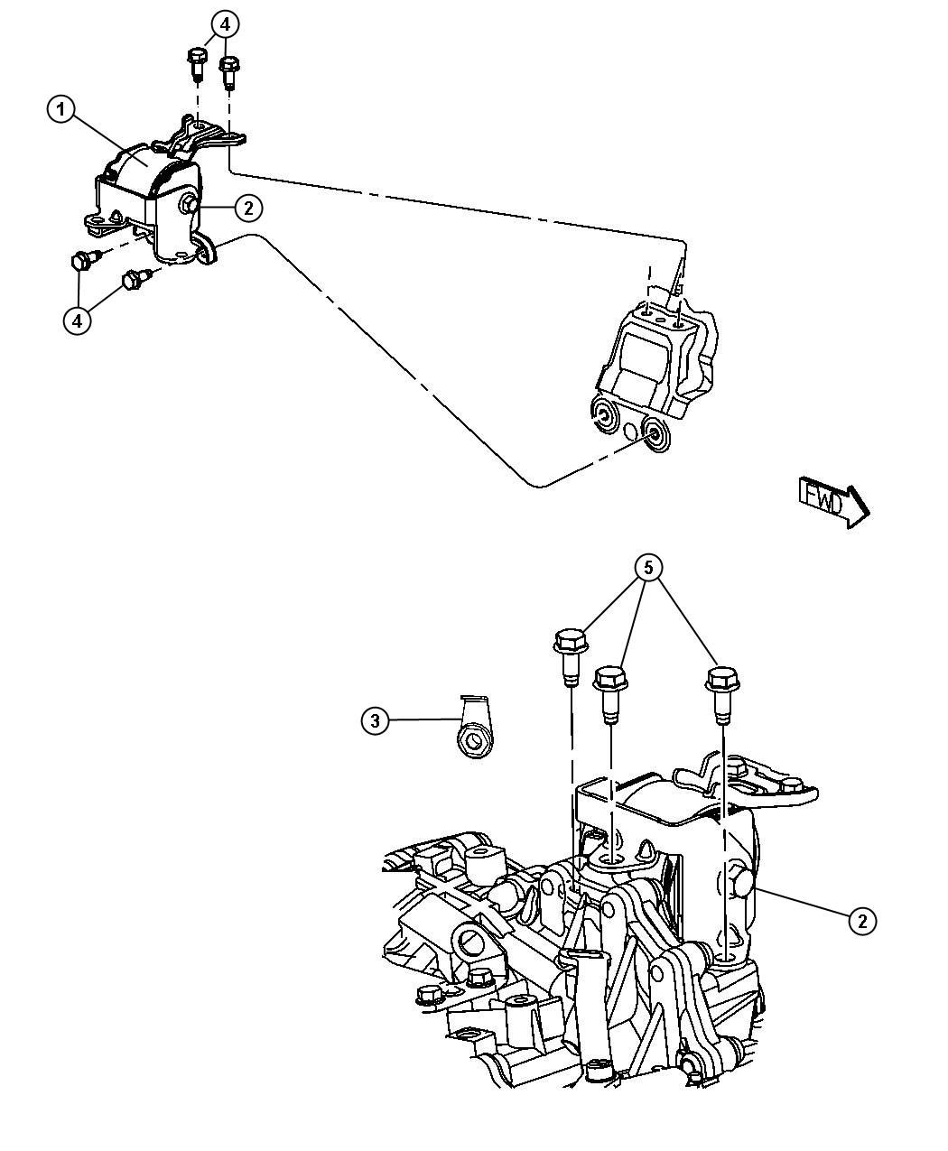 Jeep Patriot Insulator. Engine mount. Left, left side - 68309249AA