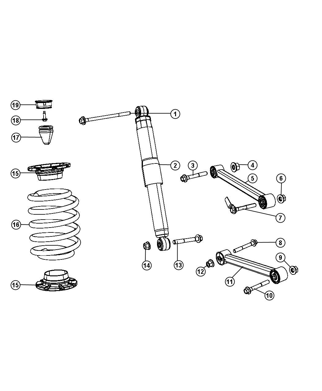 jeep Commander Shock absorber. Suspension. Rear. [normal duty