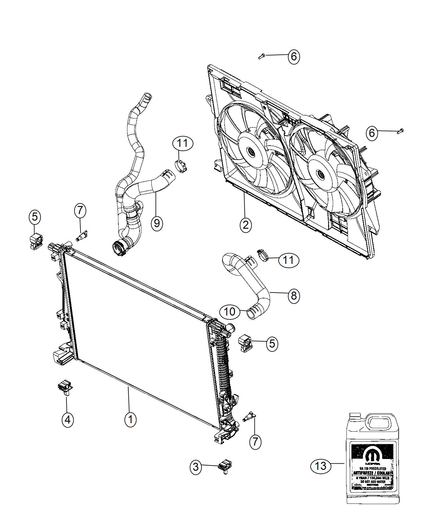 68229290AC - Jeep Radiator. Engine Cooling | Jeep Parts Overstock ...